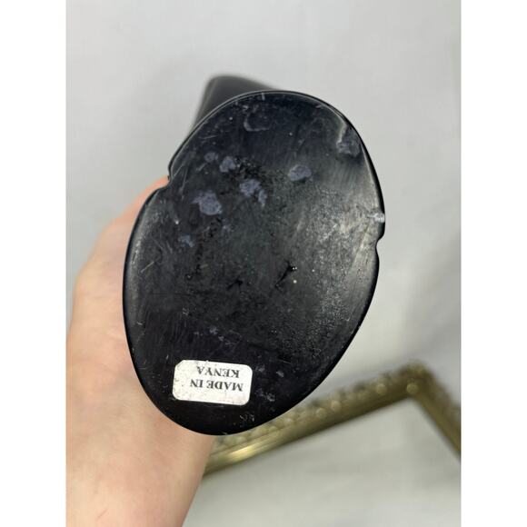 Beautiful Vintage Hand Carved Black Soapstone Figurine Lovers Made in Kenya - Picture 4 of 9